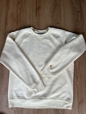 Carhartt WIP Chase Crewneck Sweatshirt Cream Gold Men’s Large